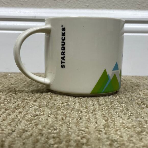 Starbucks Seattle 14 oz "You Are Here" Mug Blue Interior Pre-Owned No Chips - Picture 3 of 6